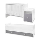 Легло Trend Plus 70 160 Цвят Бяло Stone Grey 3box Lorelli Classic