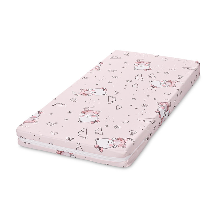 Saltea clasică din spumă 90/42/6 cm, ursuleț de pluș roz cu balerină