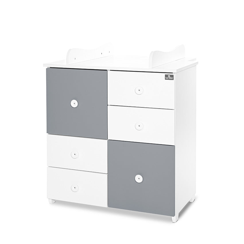 Culoare dulap Alb/Gri Piatră - 2 Cutii