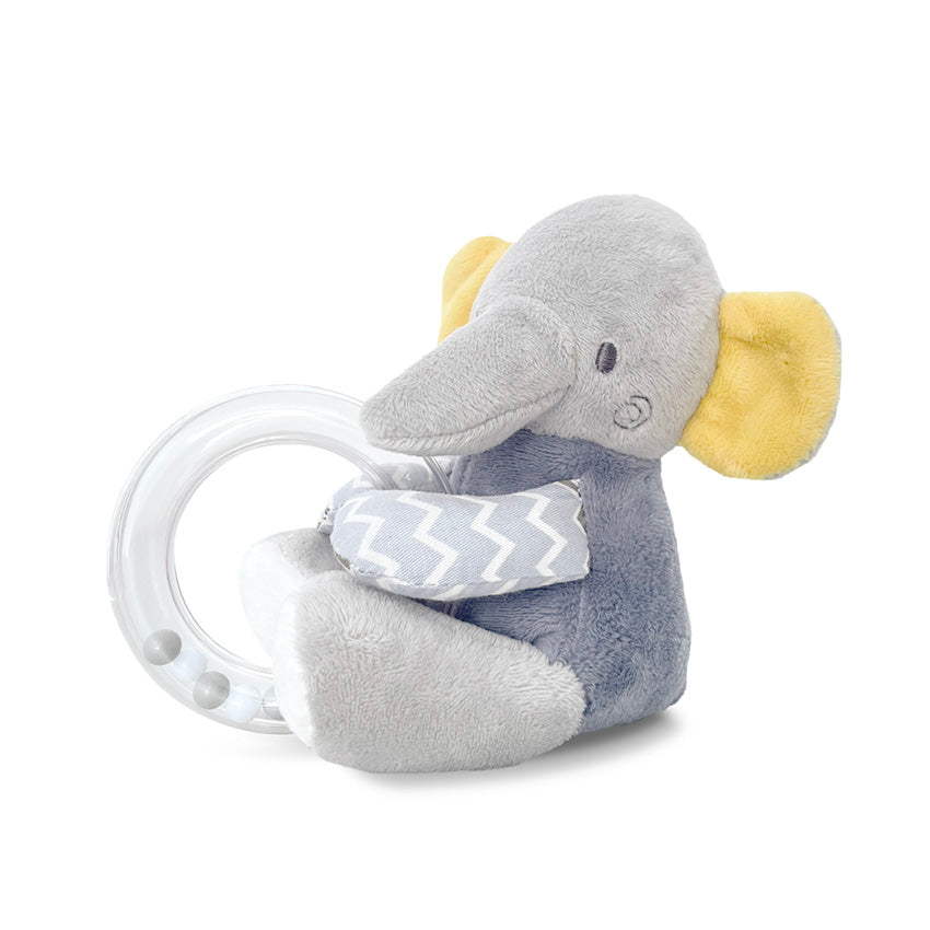 Jucărie cu cerc elefant gri natural