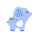 Jucărie de dentiție din silicon, elefant, albastru norocos