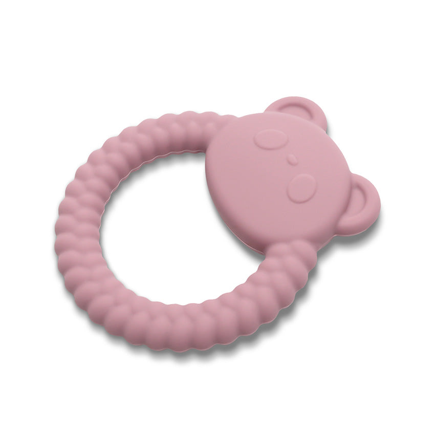 jucărie de dentiție din silicon Panda, roz intens natural