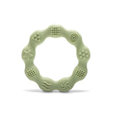 Inel de dentiție din silicon, verde proaspăt natural