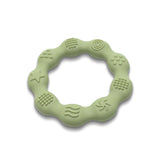 Inel de dentiție din silicon, verde proaspăt natural