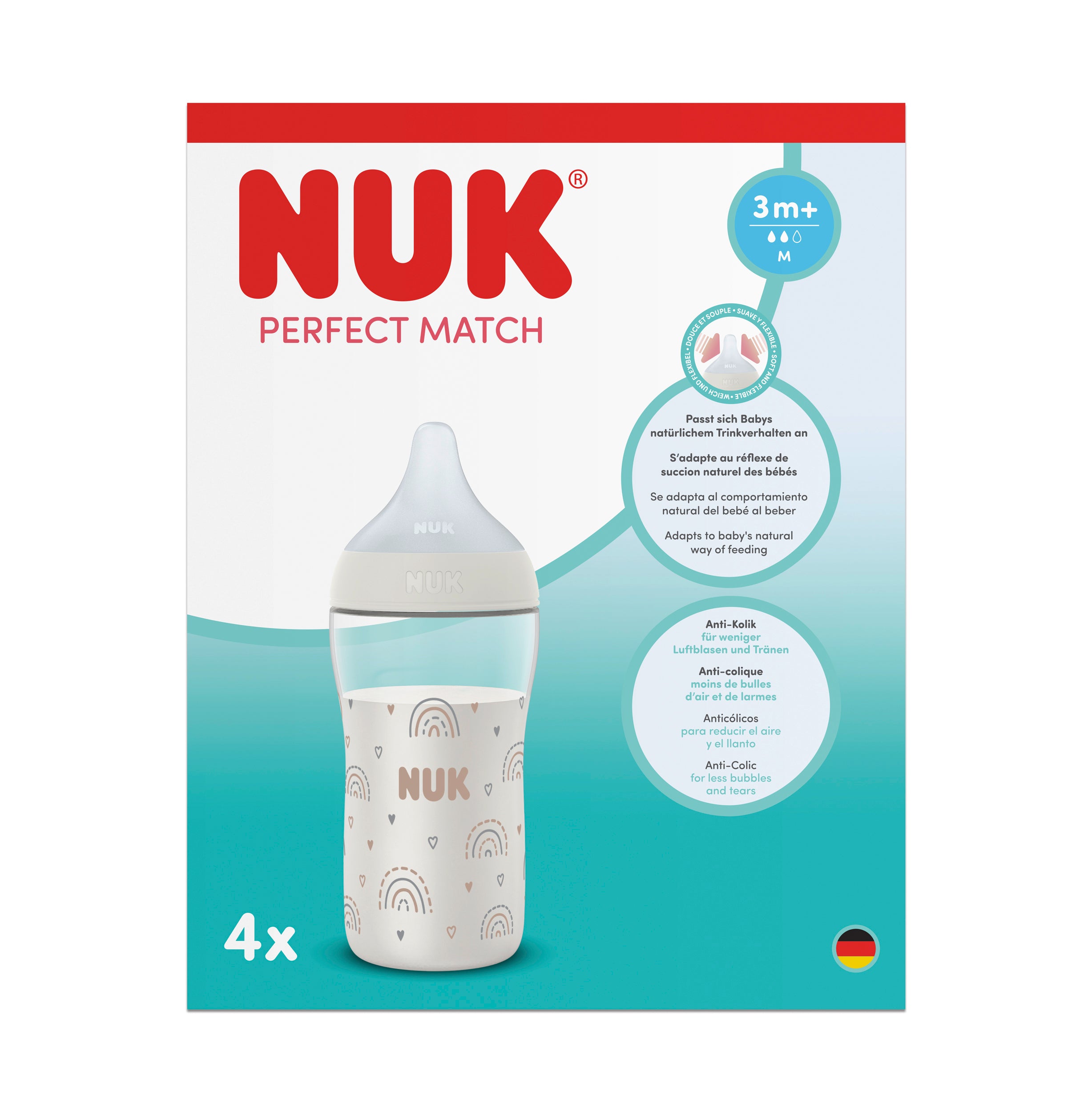 Perfect Match Сет 4 Шишета Рр 260 Мл. Дъга Nuk