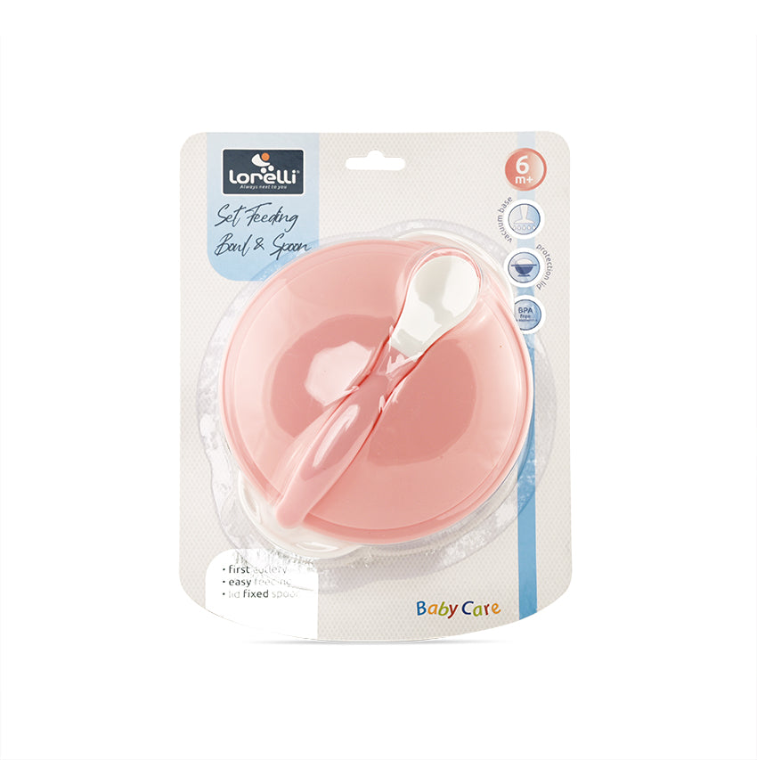 К Т Купа+лъжичка С Вакуумно Дъно Blush Pink Baby Care