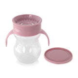 Чаша Неразливаща 360 Градуса Розова 270ml С Дръжки Baby Care