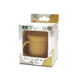 Силиконова Чаша С Дръжки+Сламка Natural Yellow
