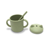 Mânere pentru căni din silicon + paie verde natural proaspăt
