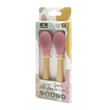 Силиконови Лъжички С Бамбук 2бр Deep Pink Natural
