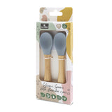 Силиконови Лъжички С Бамбук 2бр Grey Natural