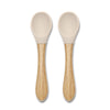 Силиконови Лъжички С Бамбук 2бр Beige Natural