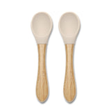 Силиконови Лъжички С Бамбук 2бр Beige Natural