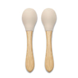 Силиконови Лъжички С Бамбук 2бр Beige Natural