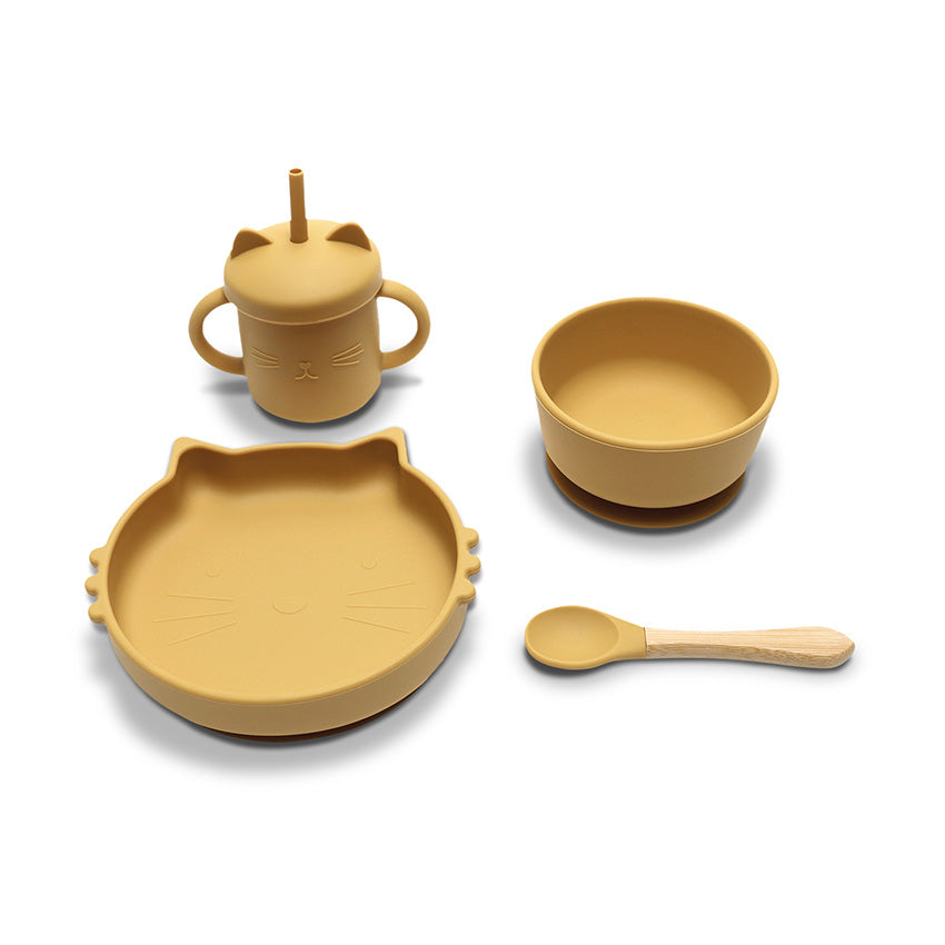 Силиконов Сет За Хранене 4 Части Natural Yellow