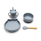Силиконов Сет За Хранене 4 Части Natural Grey