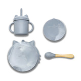 Силиконов Сет За Хранене 4 Части Natural Grey