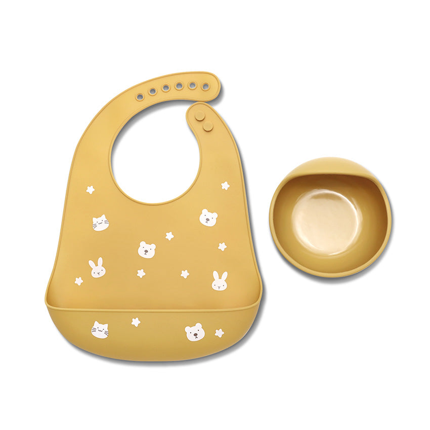 Силиконов Сет За Хранене 2Часtи Yellow