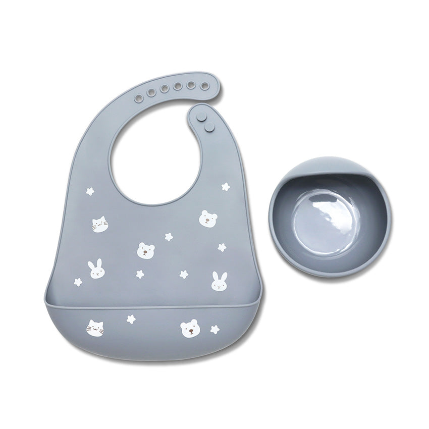 Силиконов Сет За Хранене 2Часtи Grey