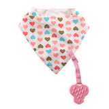 Лигавник Бандана С Гризалка+държач Girl Baby Care