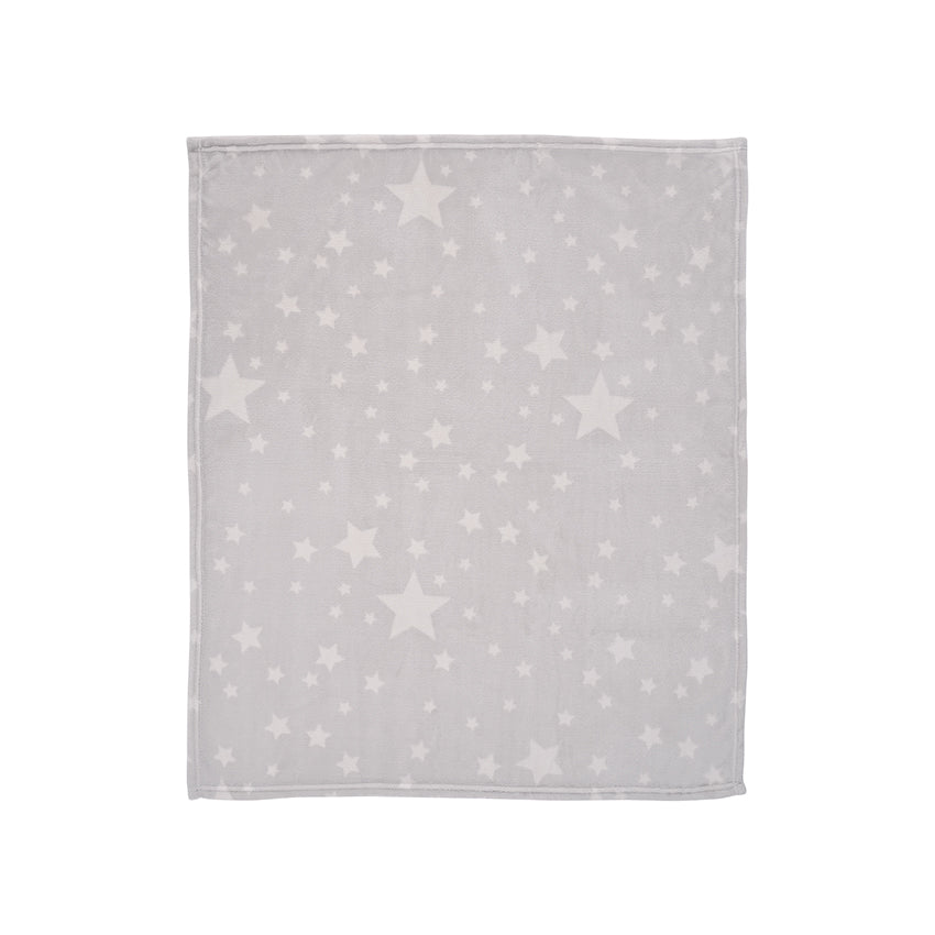 Pătură Coral 85/100 Gri ​​cu Stele