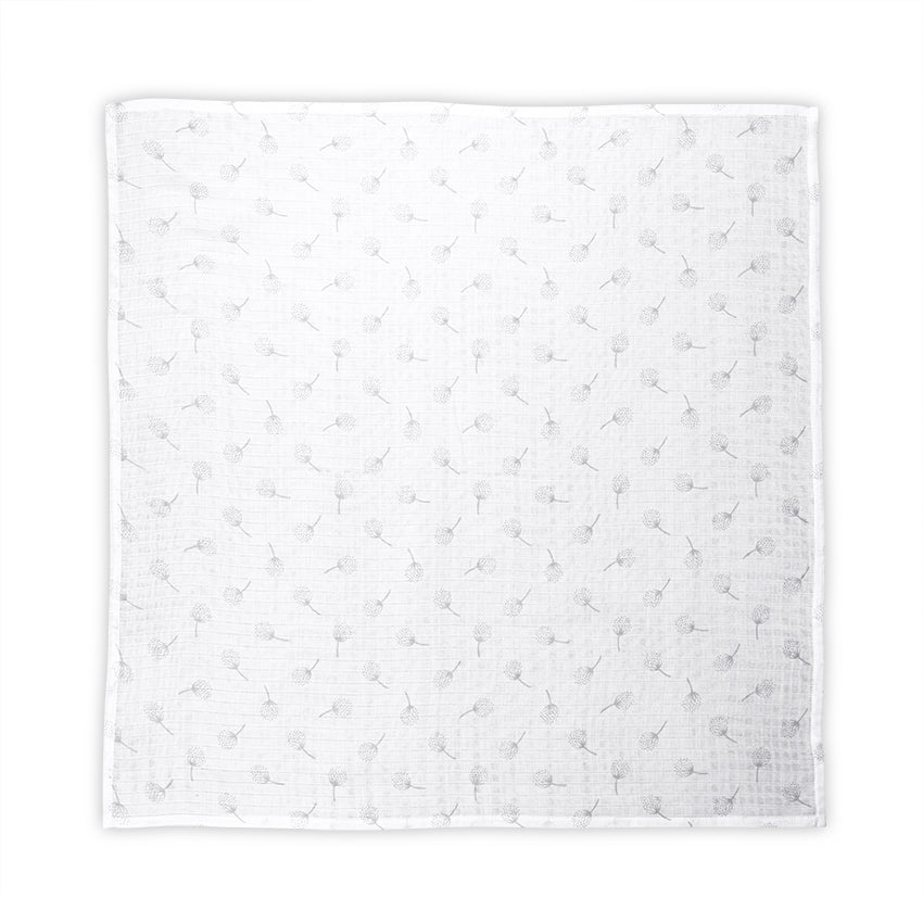 Scutec de bumbac 80/80 cm gri cu imprimeu floral