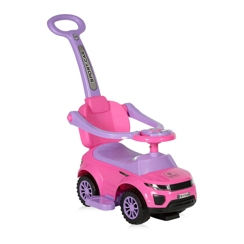Кола За Яздене Off Road+Дръжка Розова --- BebeMama