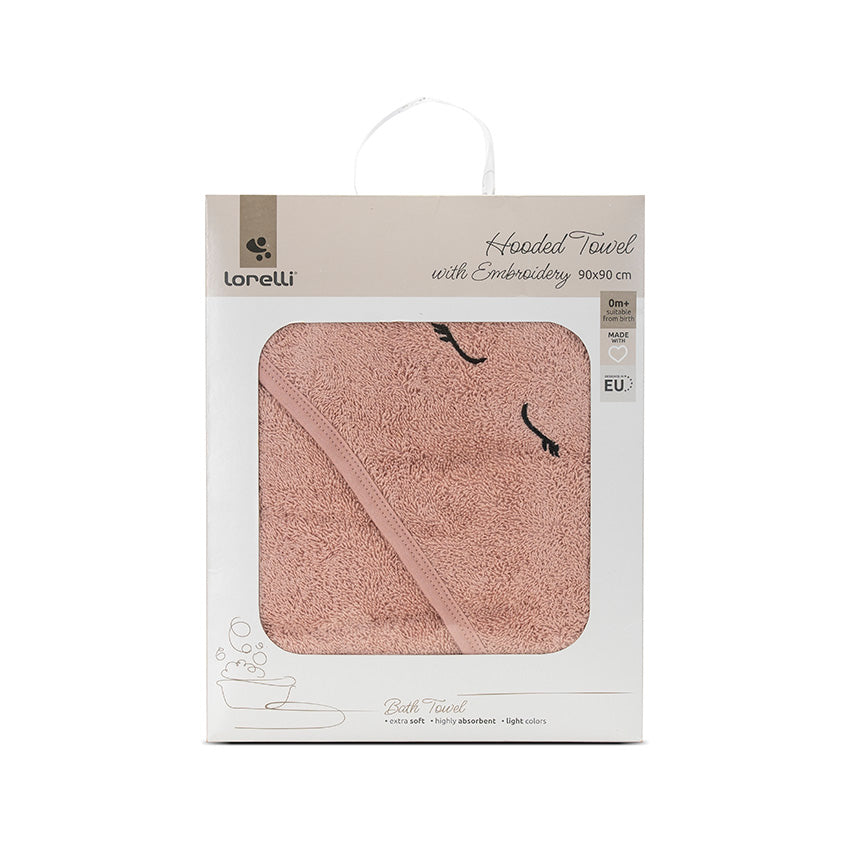 Хавлия 90 90 См С Качулка И Бродерия Розова Lorelli Classic