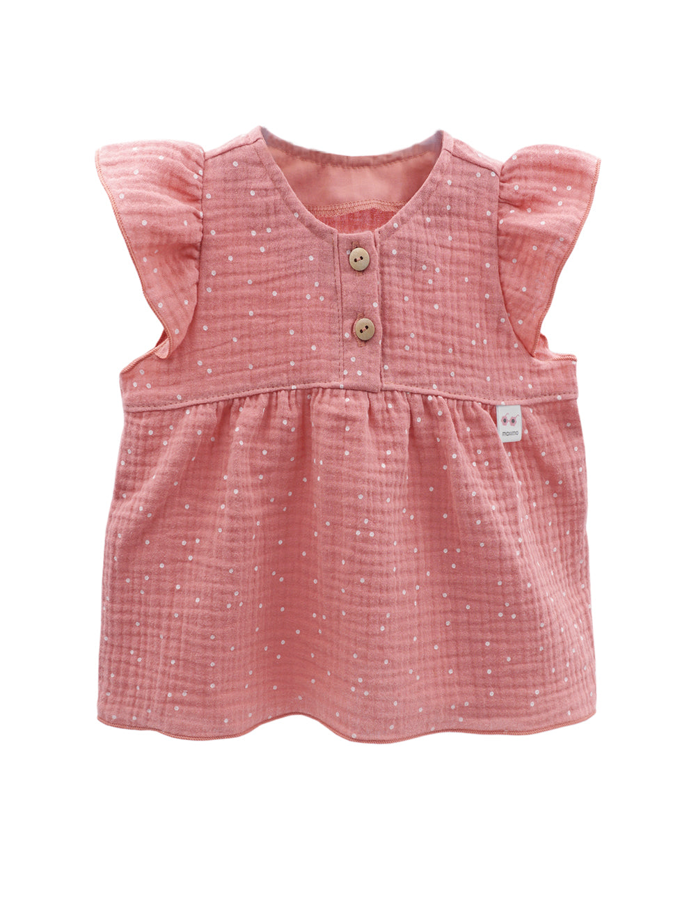 Rochie Maximo, Muslină, Roz cu Buline Albe, M-M 74/80