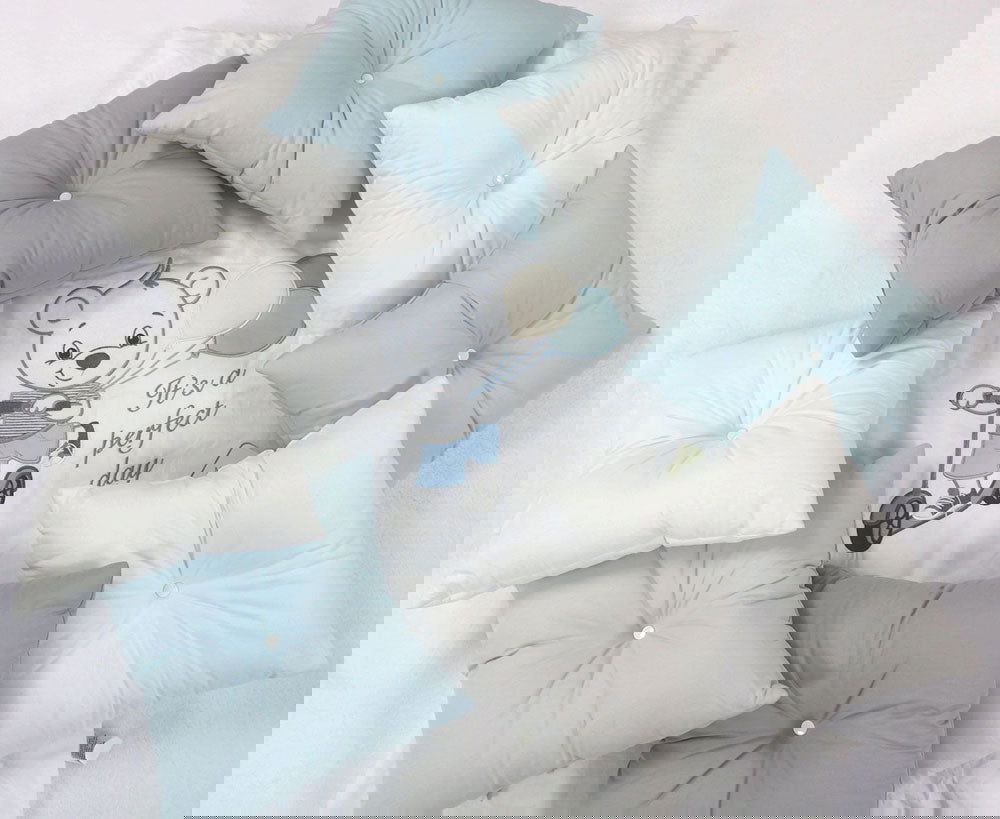 12Ч.Луксозен Спален К-Т Bambino Casa Pillows Blu --- BebeMama