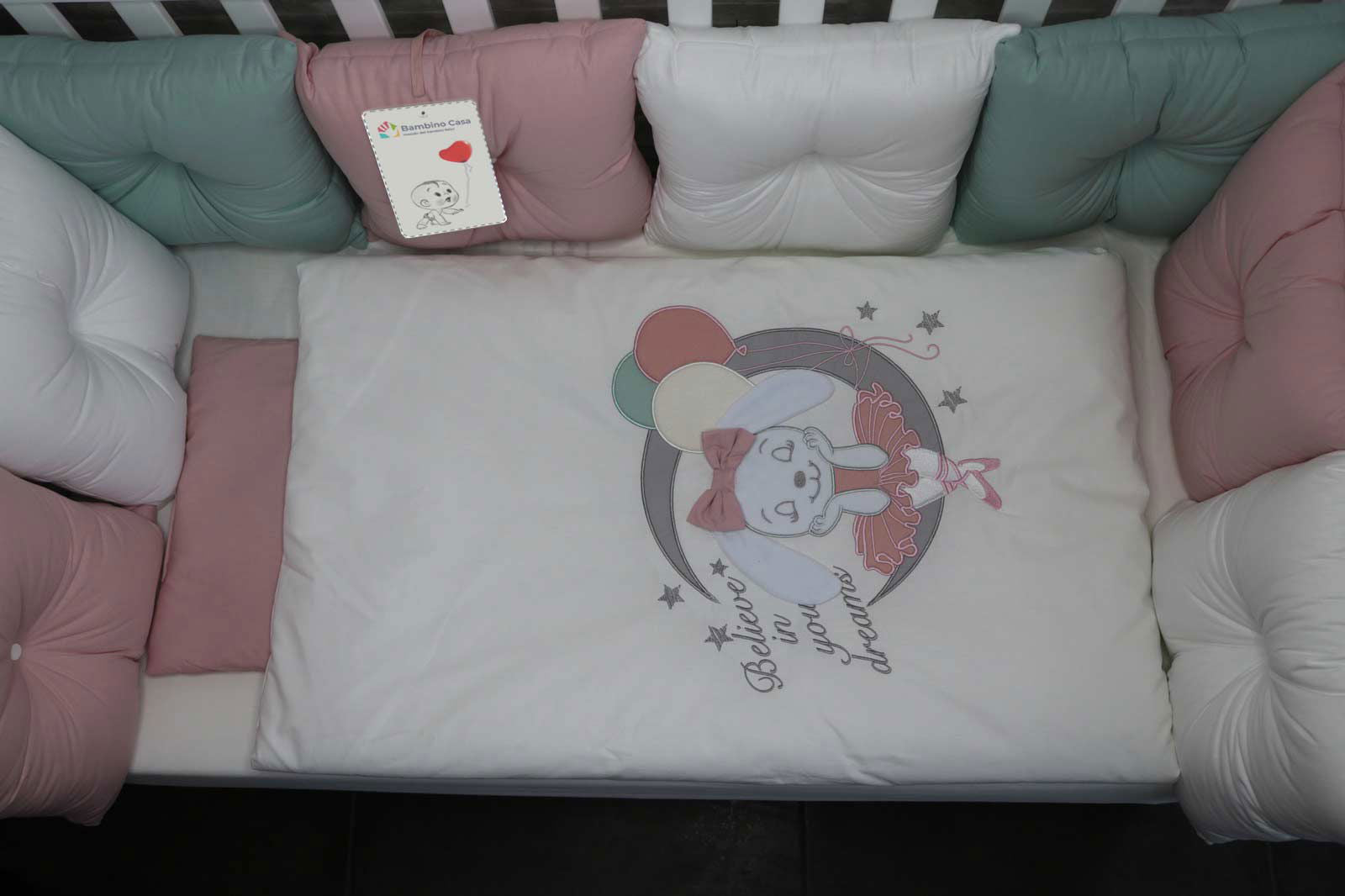 12Ч.Луксозен Спален К-Т Bambino Casa Pillows Rosa --- BebeMama