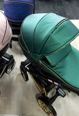 Бебешка Количка 3в1 Avenue 3d: Светло Син Текстил Бял Adbor