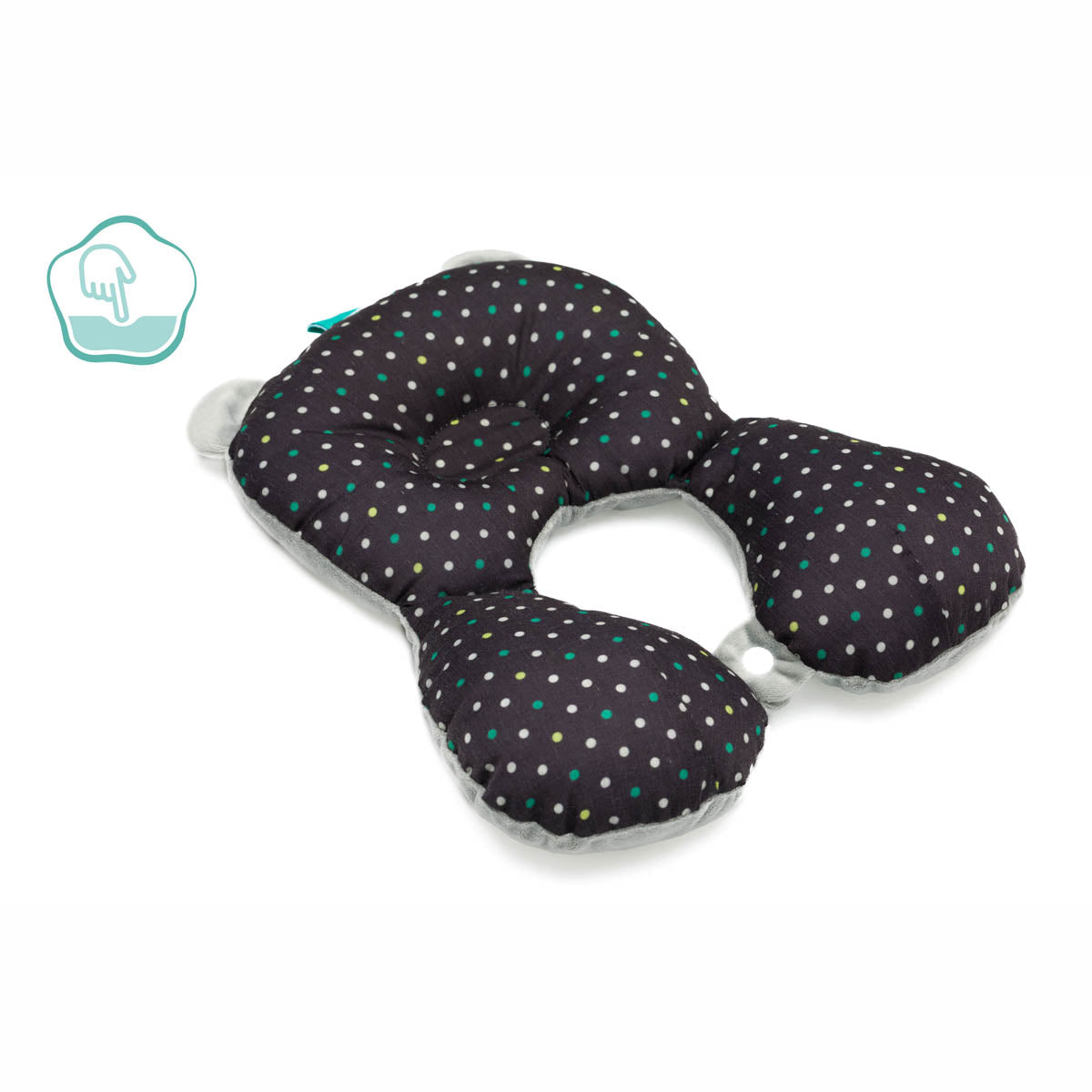 Fillikid Двулицева Детска Възглавница За Път – Grey Dotted