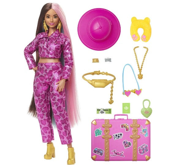 Barbie - Екстра Кукла Барби Туристка С Тоалет Сафари(Брюнетка)