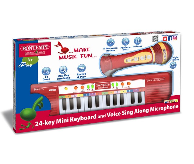Bontempi - Мини Караоке Синтезатор С Микрофон 24 Клавиша