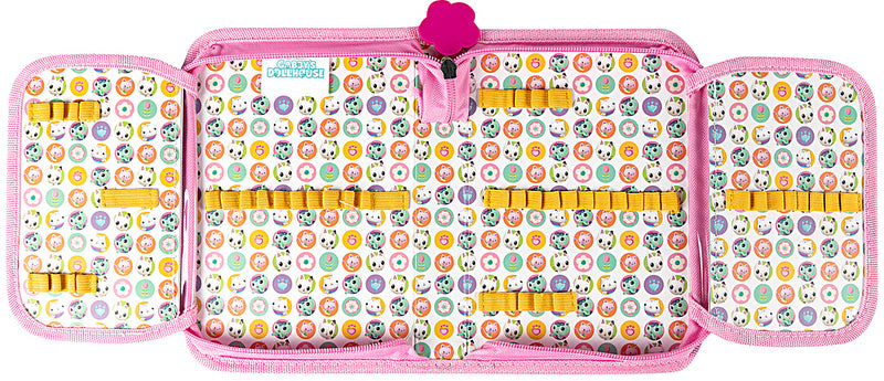 Geantă de toaletă Gaby's Dollhouse 21 x 15 x 4 cu 1 fermoar cu 2 compartimente cu spații pentru 43 de pixuri și creioane 3 locuri da ascuțitoare de linii și radieră