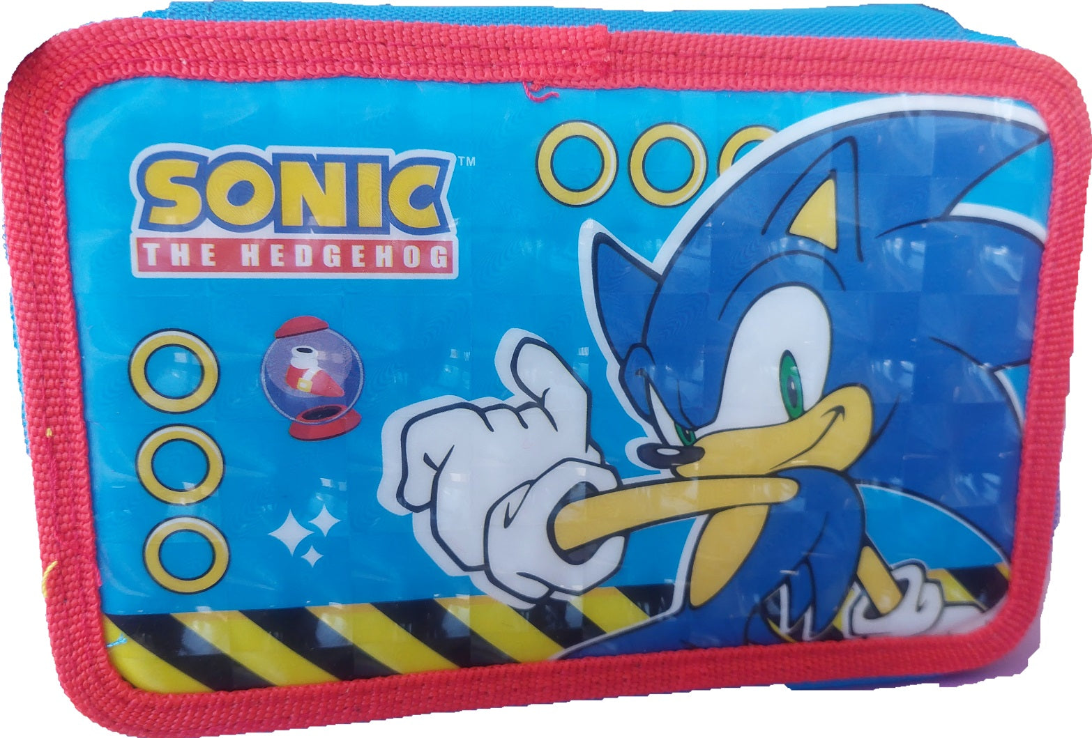 Geantă de toaletă Sonic 21 x 15 x 8 cu 3 fermoare cu 3 compartimente cu spații pentru 43 de pixuri și creioane, 3 spații pentru o linie, o ascuțitoare și o radieră etc.