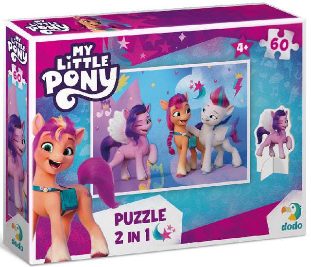 Puzzle My Little Pony 2 în 1 60 de piese 18x24x4 cu figurină