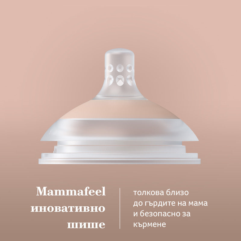 Силиконов Биберон Mammafeel 3м+slow Lovi