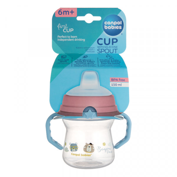 Чаша Със Силиконов Накрайник 150 Мл Bonjour Paris Blue Fh Canpol