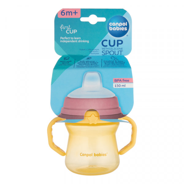 Чаша Със Силиконов Накрайник 150 Мл Yellow Canpol