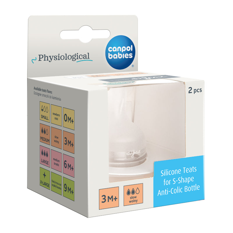 Сил Биберoн За S Образно Шише Slow 2 Бр Canpol