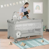 Pătuț de călătorie Complet Duo Baby Lion Gri Asalvo 