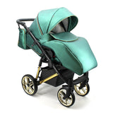 Бебешка Количка 3в1 Avenue 3d: Светло Син Текстил Бял Adbor