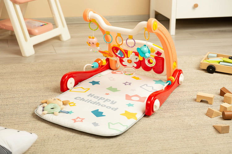 2В1 Проходилка С Музикална Подложка Розова Caretero Toyz --- BebeMama