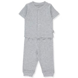 Ажурна Пижама 2 Ч Basic 24 Сив 0-1M 56Cm --- BebeMama