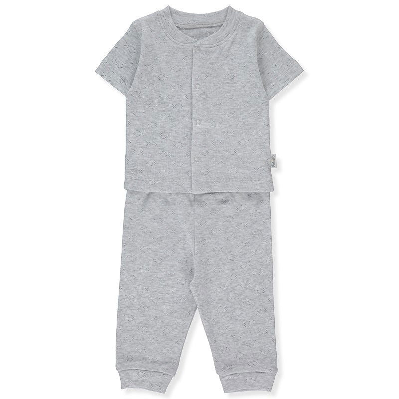 Ажурна Пижама 2 Ч Basic 24 Сив 1-3M 62Cm --- BebeMama