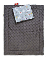 Minky Одеяло – Лами/Сиво 75X100/30X35 --- BebeMama