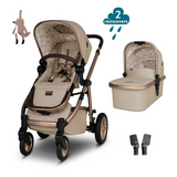 Ct5716 Wow 3 Бебешка Количка Whisper + Ct6085 Acorn Recline Столче За Кола + Ct6005 База Cosatto