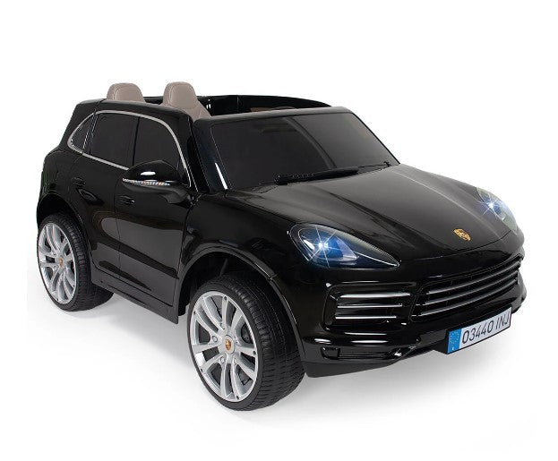 Електрическа Кола Porsche Cayenne S За Две Деца Injusa С Дистанционно И Батерия 12V Черна